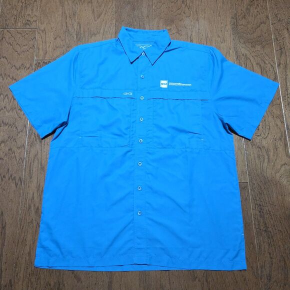 Game Guard Microfiber Shirt XL Blue Short Sleeve Vented Fishing Outdoor Adult - Picture 1 of 7